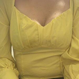 Fashionnova yellow shirt/corset style in SMALL
